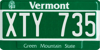 VT license plate XTY735