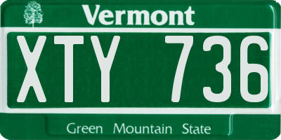 VT license plate XTY736