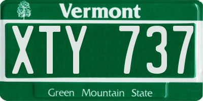 VT license plate XTY737