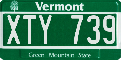 VT license plate XTY739