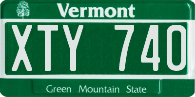 VT license plate XTY740