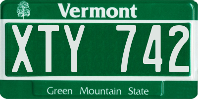 VT license plate XTY742
