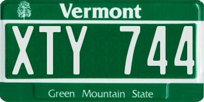 VT license plate XTY744