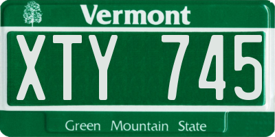 VT license plate XTY745