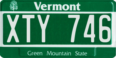 VT license plate XTY746