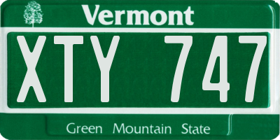 VT license plate XTY747