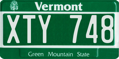 VT license plate XTY748