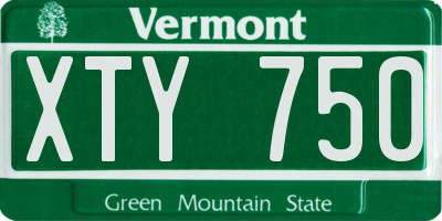 VT license plate XTY750