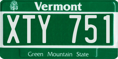 VT license plate XTY751