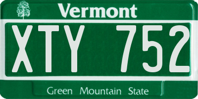 VT license plate XTY752