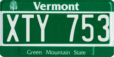VT license plate XTY753
