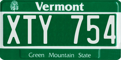 VT license plate XTY754