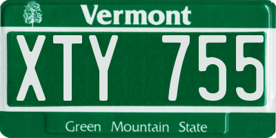 VT license plate XTY755