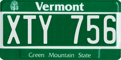 VT license plate XTY756