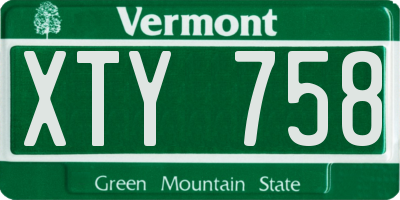VT license plate XTY758