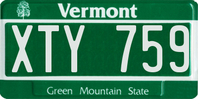 VT license plate XTY759