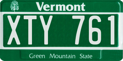 VT license plate XTY761