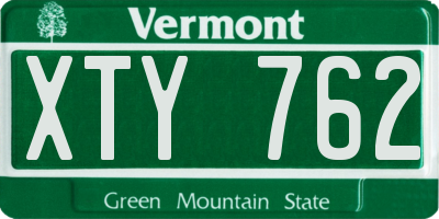 VT license plate XTY762