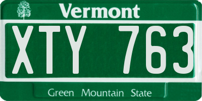 VT license plate XTY763