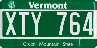 VT license plate XTY764