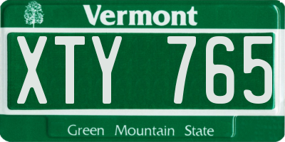 VT license plate XTY765