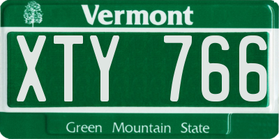 VT license plate XTY766