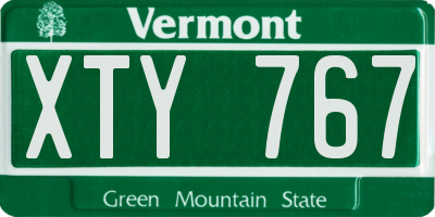 VT license plate XTY767