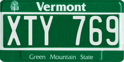 VT license plate XTY769