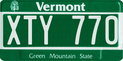 VT license plate XTY770