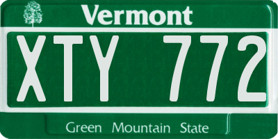 VT license plate XTY772
