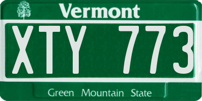VT license plate XTY773
