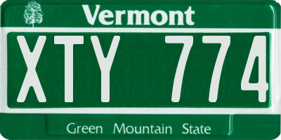 VT license plate XTY774