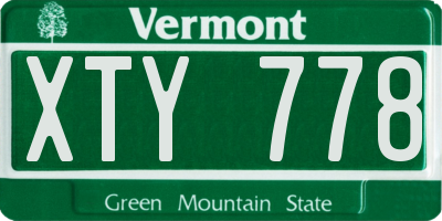 VT license plate XTY778