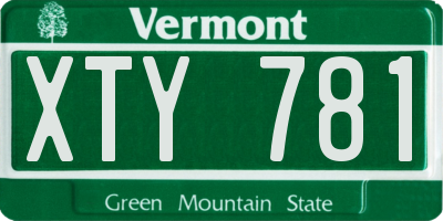 VT license plate XTY781