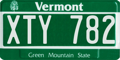 VT license plate XTY782