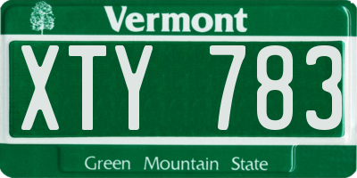 VT license plate XTY783
