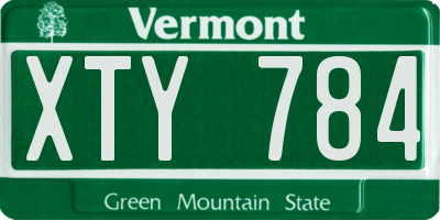 VT license plate XTY784