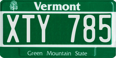 VT license plate XTY785