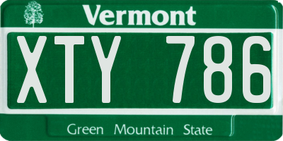 VT license plate XTY786