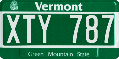 VT license plate XTY787