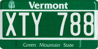 VT license plate XTY788