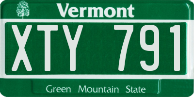 VT license plate XTY791