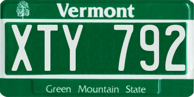VT license plate XTY792