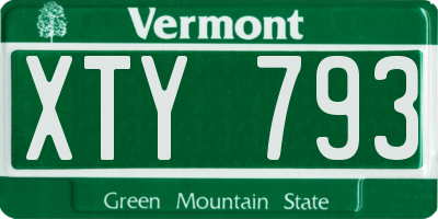 VT license plate XTY793