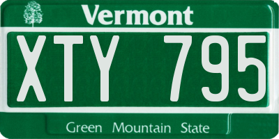 VT license plate XTY795