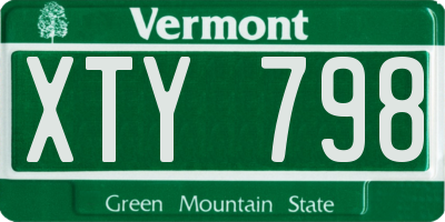 VT license plate XTY798
