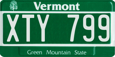 VT license plate XTY799