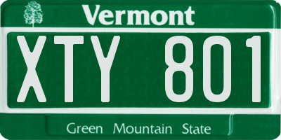 VT license plate XTY801