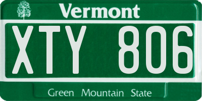 VT license plate XTY806