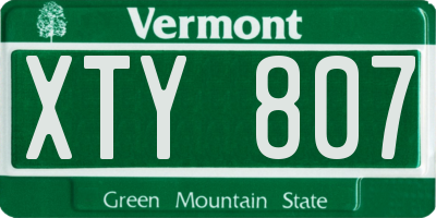 VT license plate XTY807